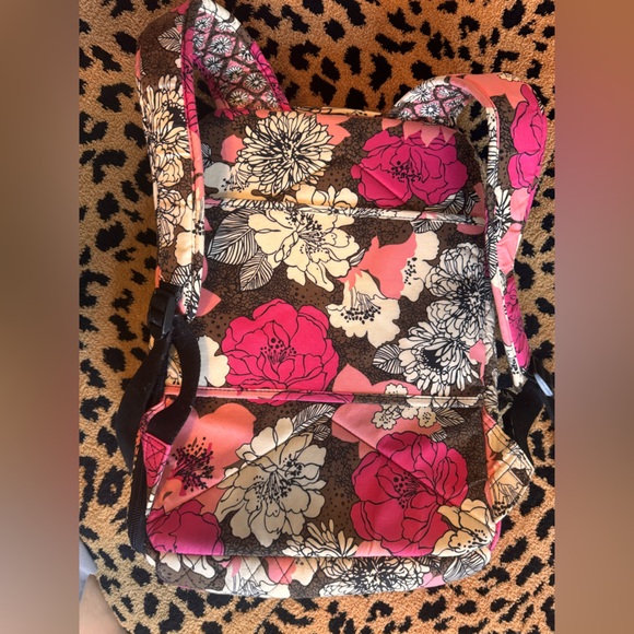 Vera Bradley Laptop Backpack In Mocha Rouge Pattern - Picture 5 of 7